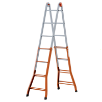 Gierre Peppina A0050, 2x9 gradini, 4.32 m - Scala in acciaio telescopica - Altezza stimata operativa 5.32 m