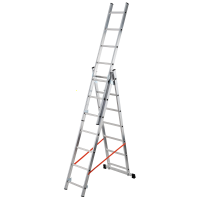 Gierre Modula AL405, 3x7 gradini, 3.98 m - Scala in alluminio - Altezza stimata operativa 4.98 m