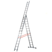 Gierre Modula AL450, 3x14 gradini, 7.96 m - Scala in alluminio - Altezza stimata operativa 8.96 m
