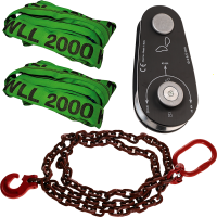 Kit deviazione con catena Docma - Carrucola Ø 4-6,5 mm 40Kn - 2 braghe
