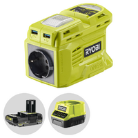 Ryobi RY18BI150B-0 - Inverter 150 W con funzione caricabatterie - Batteria e caricabatteria