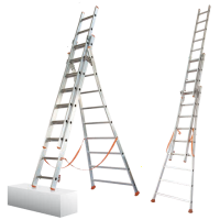 Facal Atlanta ATL230-3, 3x8 gradini, 5.10 m - Scala in alluminio - Altezza stimata operativa 5.90 m