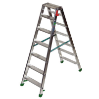 Facal Dupla D-6, 2x7 gradini, 1.54 m - Scala doppia in alluminio - Altezza stimata operativa 2.79 m