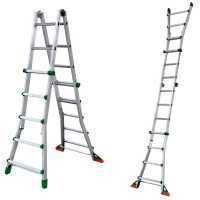 Facal Eurobriko BK/4 A, 2x10 gradini, 5.12 m - Scala in alluminio telescopica - Altezza stimata operativa 6.05 m