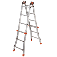 Gierre Peppina AL001, 2x7 gradini, 3.29 m - Scala in alluminio telescopica - Altezza stimata operativa 4.29 m