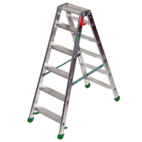 Facal Dupla D-5, 2x6 gradini, 1.30 m - Scala doppia in alluminio - Altezza stimata operativa 2.55 m