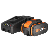 Worx WA3604 - Starter Kit batteria 20V/4Ah + Caricabatteria rapido