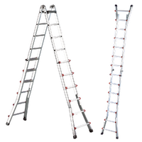 Svelt Scalissima GR SSCAL012, 2x12 gradini, 6.27 m - Scala in alluminio telescopica - Altezza stimata operativa 7.27 m