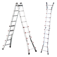 Svelt Scalissima GR SSCAL010, 2x10 gradini, 5.14 m - Scala in alluminio telescopica - Altezza stimata operativa 6.14 m