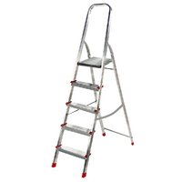 Scalandrino in alluminio con cavalletto Alice 5, 5 gradini, 1.71 m - Altezza stimata operativa 2.10 m