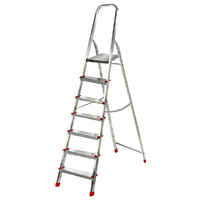 Scalandrino in alluminio con cavalletto Alice 7, 7 gradini,  2.15 m - Altezza stimata operativa 2.54 m
