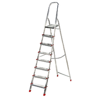 Scalandrino in alluminio con cavalletto Alice 8, 8 gradini,  2.37 m - Altezza stimata operativa 2.76 m