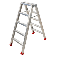 Scala in alluminio doppia 1031, 2x5 gradini, 1.20 m - Altezza stimata operativa 2.20 m