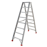 Scala in alluminio doppia 1031, 2x8 gradini, 1.88 m - Altezza stimata operativa 2.88 m