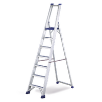 Svelt Regina SREGI130, 7 gradini, 2.45 m - Scalandrino in alluminio con cavalletto - Altezza stimata operativa 3.66 m