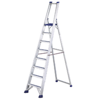 Svelt Regina SREGI140, 8 gradini, 2.70 m - Scalandrino in alluminio con cavalletto - Altezza stimata operativa 3.89 m