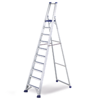 Svelt Regina SREGI160, 10 gradini, 3.20 m - Scalandrino in alluminio con cavalletto - Altezza stimata operativa 4.35 m