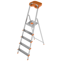 Colombo Attica S108A05P, 5 gradini, 1.06 m - Scalandrino in alluminio con cavalletto - Altezza stimata operativa 2.06 m