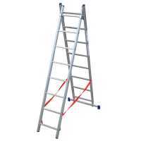 Facal Stilo SL230-2, 2x8 gradini, 3.70 m - Scala telescopica in alluminio allungabile - Altezza stimata operativa 4.60 m