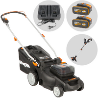Worx Nitro WG737E - Tagliaerba a batteria - 2x20V/4Ah - Taglio 37cm - Scegli tra più configurazioni