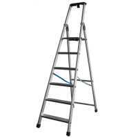 Facal Quadra Q50/6 Tecnoscala, 6 gradini, 1.96 m - Scalandrino in alluminio con cavalletto - Altezza stimata operativa 3.16 m