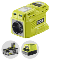 Ryobi RY18BI150B-0 - Inverter 150 W con funzione caricabatterie - Batteria e caricabatteria