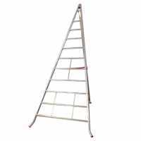 Scala a tre piedi agricola in alluminio Country, 10 gradini, 3.45 m - da potatura - conica - Altezza stimata operativa 4.45 m