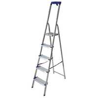 Facal Maxi GM/5M, 5 gradini, 1.66 m - Scalandrino in alluminio con cavalletto - Altezza stimata operativa 2.95 m