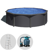 Gre Anthracite Rotonda Ø350 x 120 cm - Piscina fuori terra in acciaio