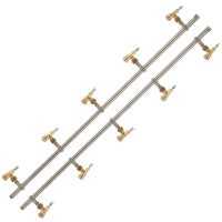 Coppia aste inox irrorazione con getti a farfalla in ottone 5+5