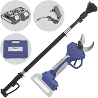 BullMach DIVIANE 40 - Forbice elettrica a batteria + Asta telescopica 130-200 cm - 2x21V 2Ah - Diametro di taglio 40mm