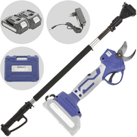 BullMach DIVIANE 25 - Forbice elettrica a batteria + Asta telescopica 130-200 cm - 2x21V 2Ah - Diametro di taglio 25mm