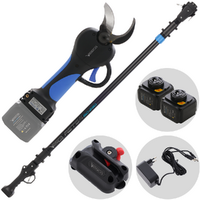 VESCO X37 - Forbice elettrica a batteria + asta telescopica 150-230 cm - 2x 21.6V 2.5Ah - Diametro di taglio 37mm