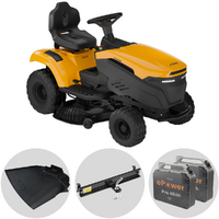 Stiga Tornado 398e - Kit Trattorino tagliaerba con 2 moduli batteria ePower Pro da 56V/40Ah - Scegli il tuo OMAGGIO!