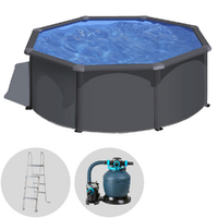 Gre Anthracite Rotonda Ø300 x 120 cm - Piscina fuori terra in acciaio
