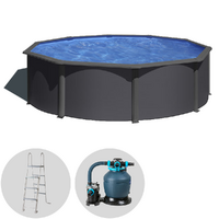 Gre Anthracite Rotonda Ø460 x 120 cm - Piscina fuori terra in acciaio