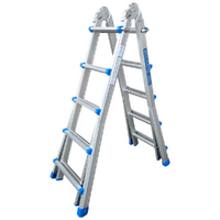 S.T.P. New Blue A20NB5, 2x10 gradini, 5 m - Scala in alluminio telescopica - Altezza stimata operativa 6 m