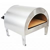 Pizza Party Ardore Silver - Forno a gas per pizza da esterno - Camera di cottura 40x40 cm - Piano cottura in biscotto