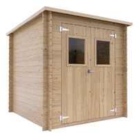 Alce Vibo 198x198 - Casetta da giardino in legno - Con finestre frontali - 198x198x195 cm