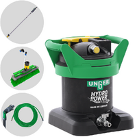 Unger Hydropower Ultra S - Kit per pulizia vetri e pannelli fotovoltaici - Asta telescopica in alluminio 134-450 cm