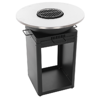 Royal Food FOL-4100 - Barbecue a legna e carbone - Griglia e piastra in acciaio inox