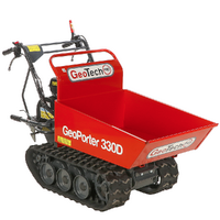 GeoTech Pro GeoPorter 330D - Motocarriola cingolata cassone dumper con 6 rulli - 300Kg
