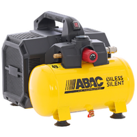 ABAC Start Xt Sil 07 Yellow - Compressore aria elettrico portatile monofase silenziato, oil-less - Motore 0.75 HP - 6 lt