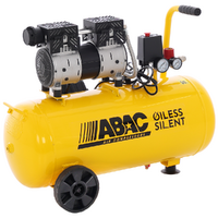 ABAC Montecarlo Xt Sil 10 Yellow - Compressore aria elettrico monofase silenziato - Oil-less - Motore 1 HP - 50 lt