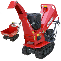 GeoTech Pro BMS 155 BSE - Biotrituratore su motocarriola GeoPorter 330D B&S semovente a cingoli 6 rulli - Motore B&S da 13.5HP - Cassone dumper
