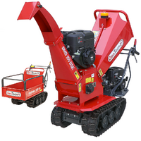 GeoTech Pro BMS 155 BSE - Biotrituratore su motocarriola GeoPorter 330E B&S semovente a cingoli 6 rulli - Motore B&S da 13.5HP - Cassone estendibile