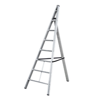 Gierre AL500 - Scala a tre piedi agricola in alluminio, 6 gradini, 2.33 m - da potatura - conica - Altezza stimata operativa 2.77 m