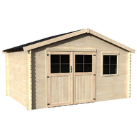 Décor et Jardin Flodeal - Casetta da giardino in legno - Con finestre frontali - 398x298x244 cm