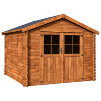 Décor et Jardin Valodeal marrone - Casetta da giardino in legno - Con finestre frontali - 298x298x245 cm