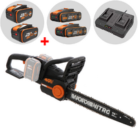 Worx WG385E Nitro - Elettrosega a batteria 2x20V 4Ah + in omaggio 2x20V/4Ah - Lama da 40cm - Scegli tra più configurazioni
